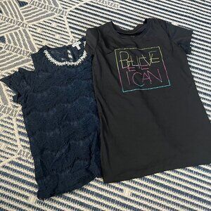 C9 Champion Black Shirt & Monteau Blue Lace Beaded Shirt Size 14 (XL)